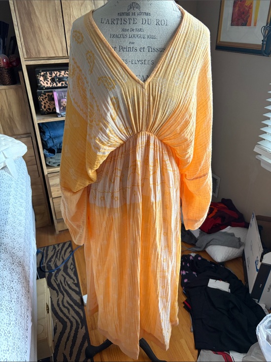 Anthropologie Other - Anthropologie Lightweight Orange Gauze Caftan - OS